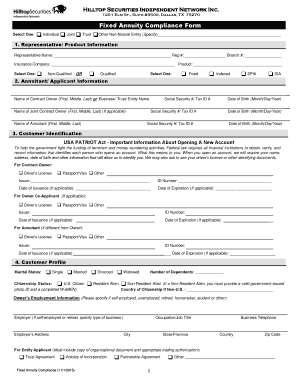 Fixed Annuity Compliance Form