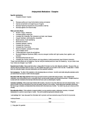 Clozapine Medication Information Form