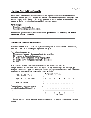 Human Population Growth Worksheet