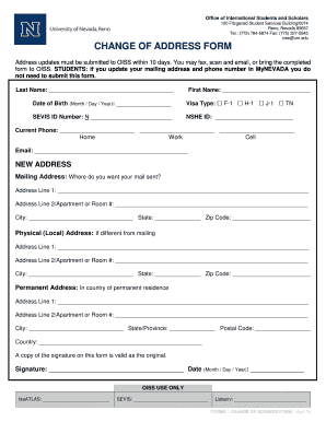 Change of Address Form