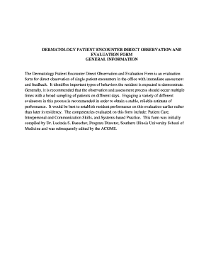 Dermatology Patient Encounter Form