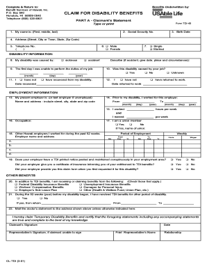Hawaii Disability Benefits Claim Form