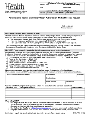 Oregon Administrative Medical Examination Report Authorization