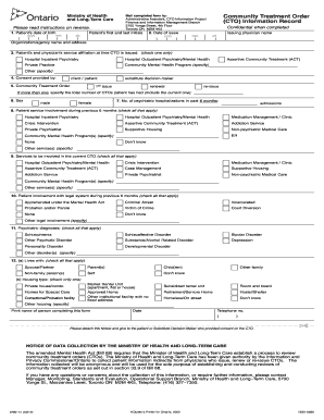 Community Treatment Order Information Record