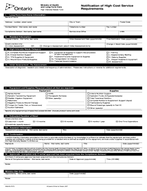 Ontario High Intensity Needs Fund Application