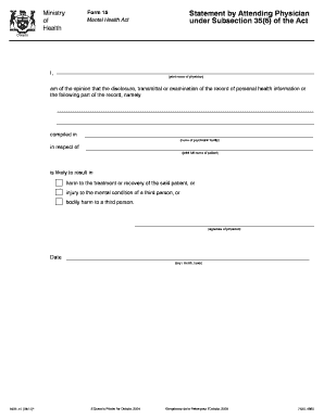 personal health record form