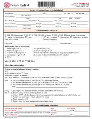 DTC GI Lab Order Form