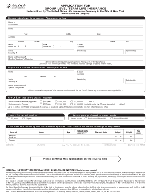 Group Level Term Life Insurance Application