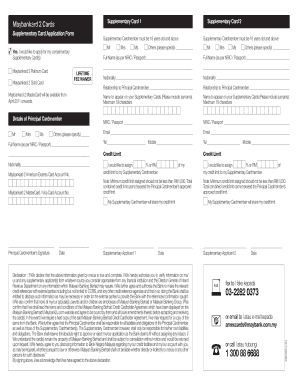 Maybankard 2 Supplementary Card Application Form