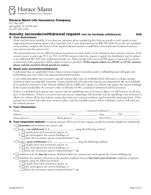Annuity Surrender/Withdrawal Request Form