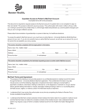 Guardian Access to Patient’s MyChart Account