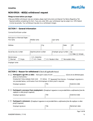 403(b) Non-ERISA Withdrawal Request