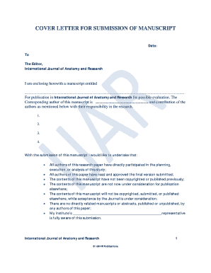 Cover Letter for Manuscript Submission