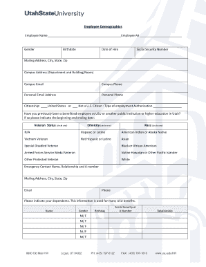 Utah State University Employee Onboarding Forms