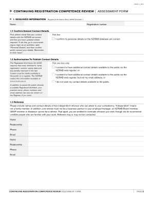 New Zealand Architect Competence Review Form