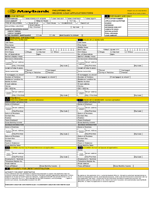 Maybank Philippines Housing Loan Application Form