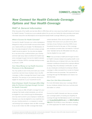 Connect for Health Colorado Coverage Options Notice