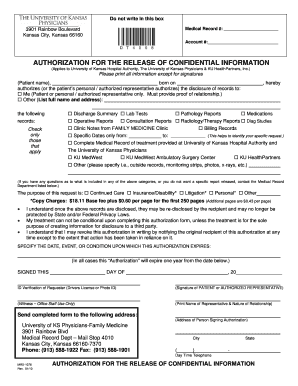 Authorization for Release of Confidential Information