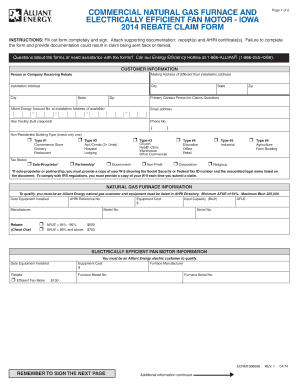 Iowa Natural Gas Furnace Rebate Claim Form