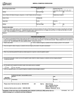 Medical Condition Verification Form