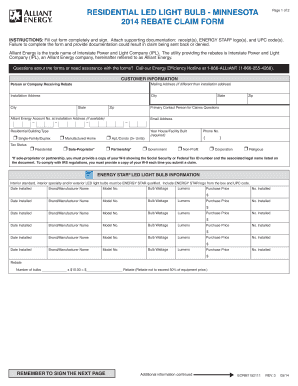 Minnesota Residential LED Light Bulb Rebate Claim Form