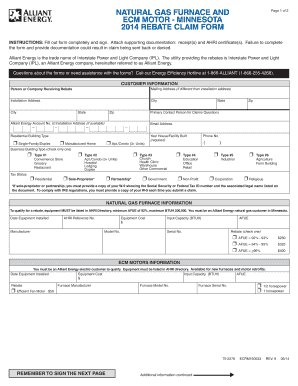 Minnesota Natural Gas Furnace Rebate Claim Form