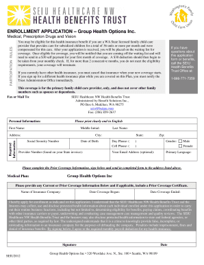 Group Health Enrollment Application
