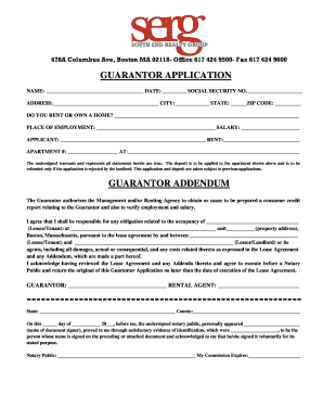 Guarantor Application for Rental Agreement