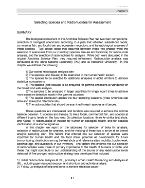 Selecting Species and Radionuclides for Assessment - cresp