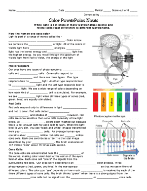 Color Vision Worksheet