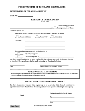 Letters of Guardianship
