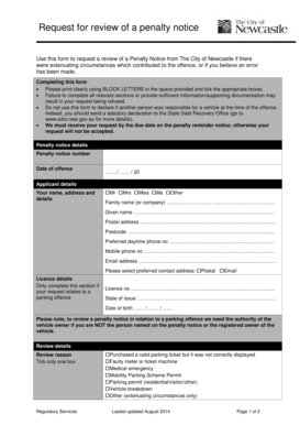 Request for Review of Penalty Notice