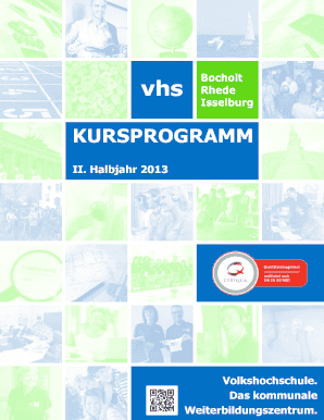Anmeldeformular der Volkshochschule Bocholt