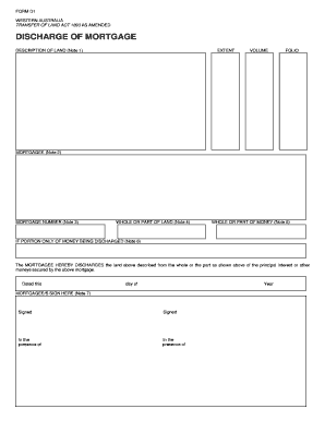 Discharge of Mortgage Form