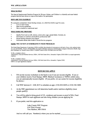 WIC Application Form