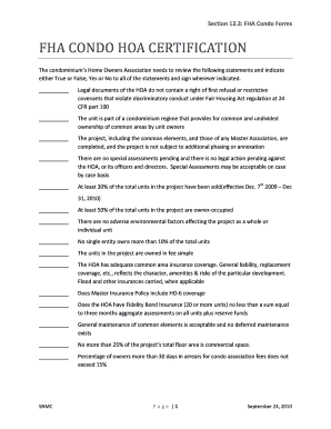 FHA Condo HOA Certification