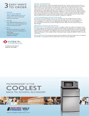 MicroFridge Rental Agreement