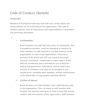 Code of Conduct Agreement