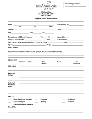 Employment Application Form