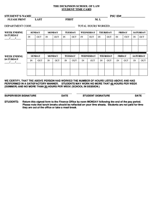 Student Time Card