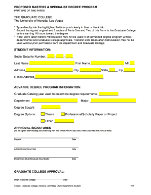Proposed Masters Degree Program Form