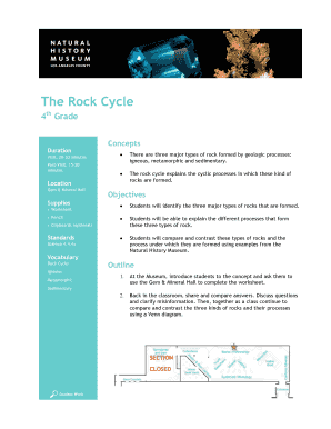 Rock Cycle Worksheet