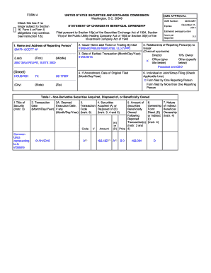 Form 4 Statement of Changes in Beneficial Ownership