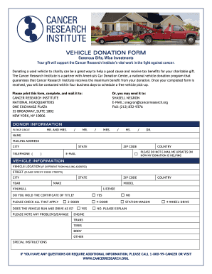 Vehicle Donation Form