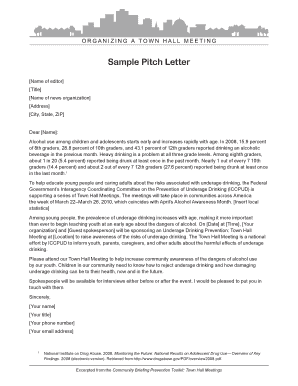 Editorial letter format - pitch letter sample