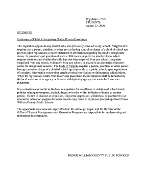 Virginia Student Disciplinary Status Disclosure Form