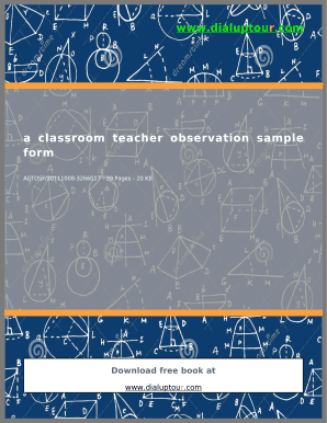 Classroom Teacher Observation Form