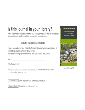 Library Recommendation Form