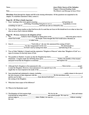 Jesus Christ Directed Reading Guide