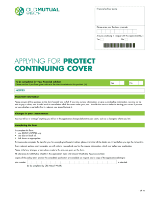 Old Mutual Wealth Life Assurance Application Form